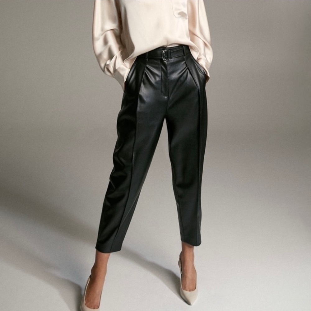 Aritzia Babaton Belted Leather Pant 6
